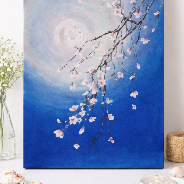 Moonlight Cherry Blossom Art