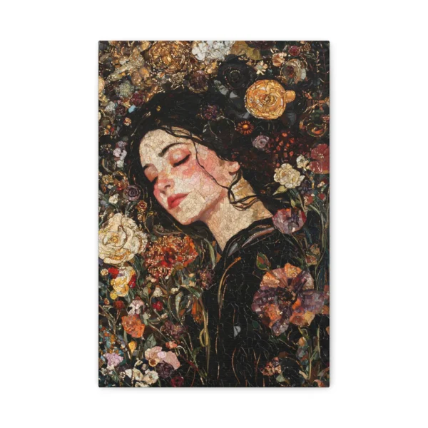 Floral Mosaic Woman Canvas